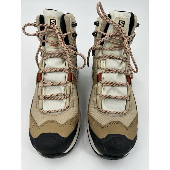 Salomon Shoes - SALOMON Women Size 7.5 Khaki Suede Contagrip Gore-Tex Ortholite Hiking Boots